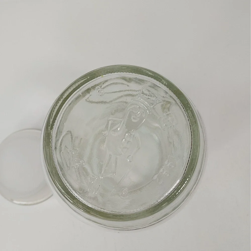 Vintage  Planters Mr. Peanut Glass Jar with Lid Canister Wheat Pattern 8